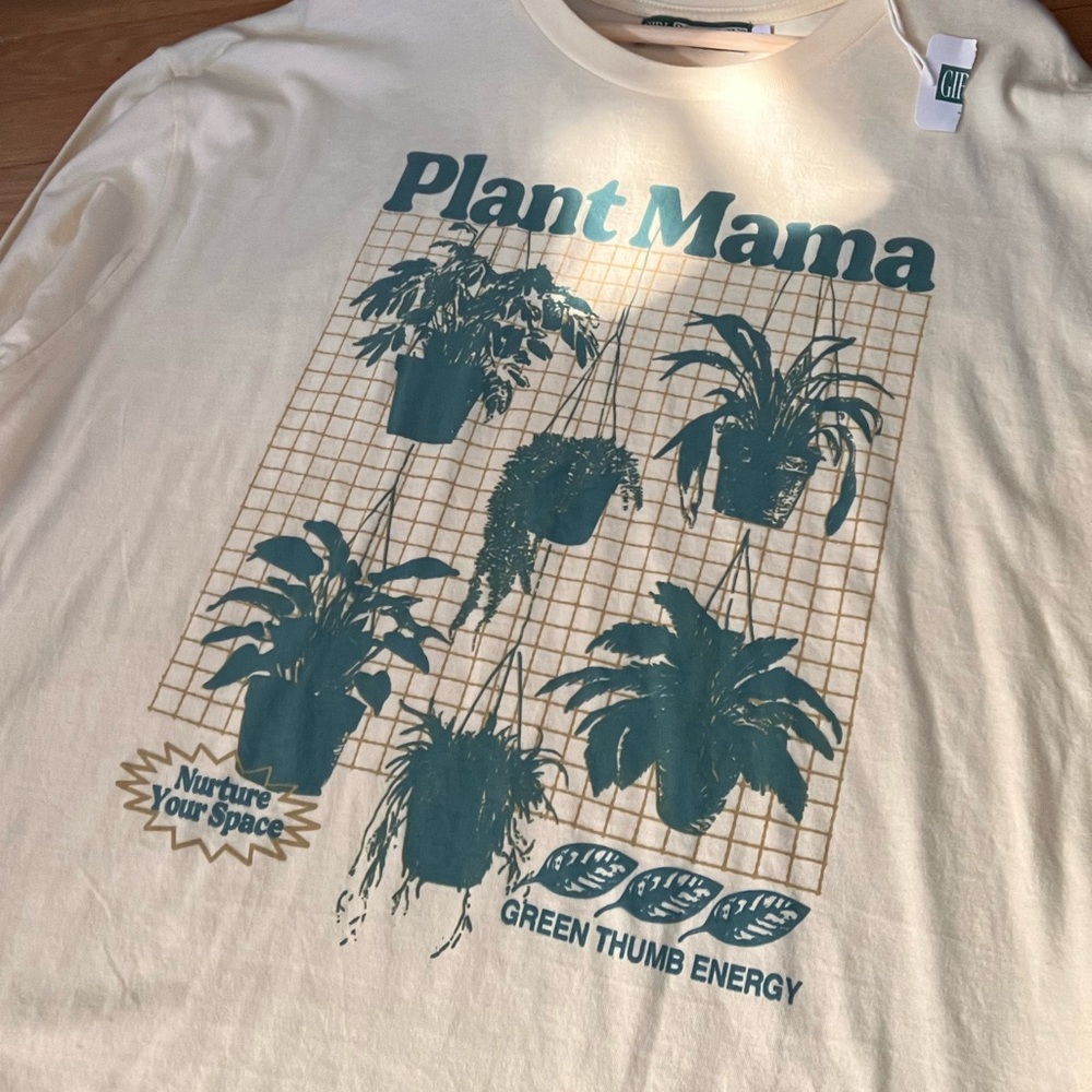 NWT Girl Dangerous Plant Mama Graphic Long Sleeve Tee oversized Medium loose fit - Picture 2 of 6